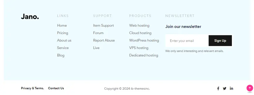 Hosting Footer